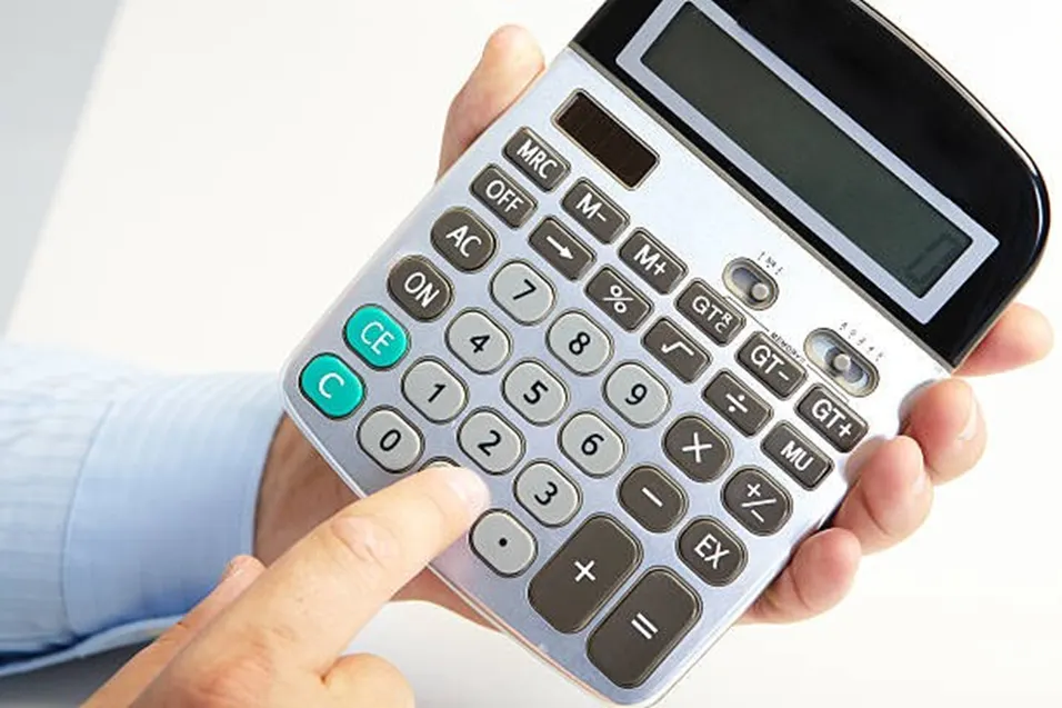 Financial calculator close-up