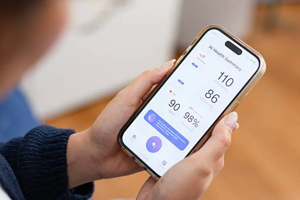 Phone showing AI health summary