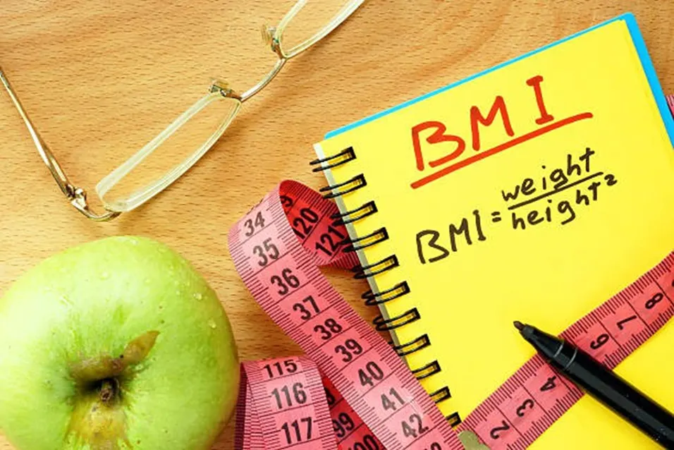 BMI formula written in notebook