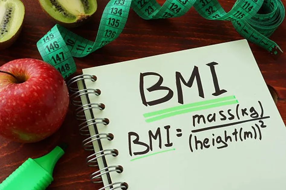 BMI formula written in notebook