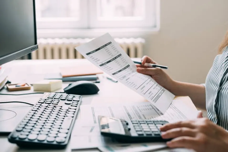 Reviewing health report with calculator