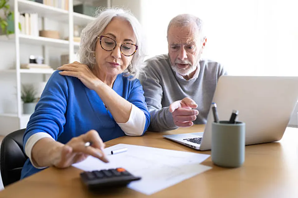Couple reviewing retirement